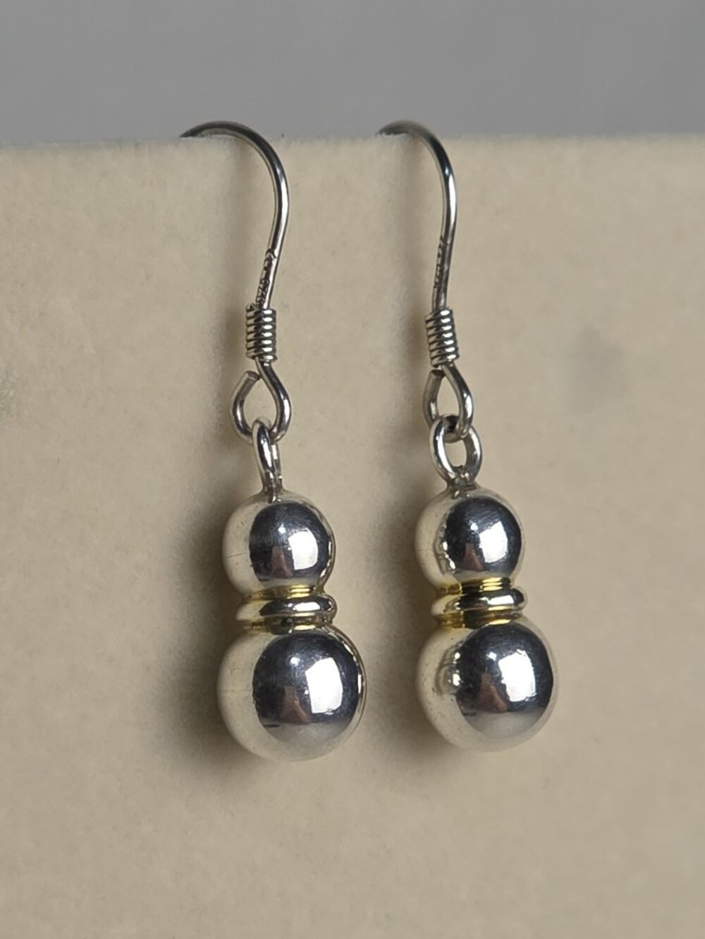 Silpada W0020-B 925 Sterling Silver Two Tone Double Ball Drop Earrings